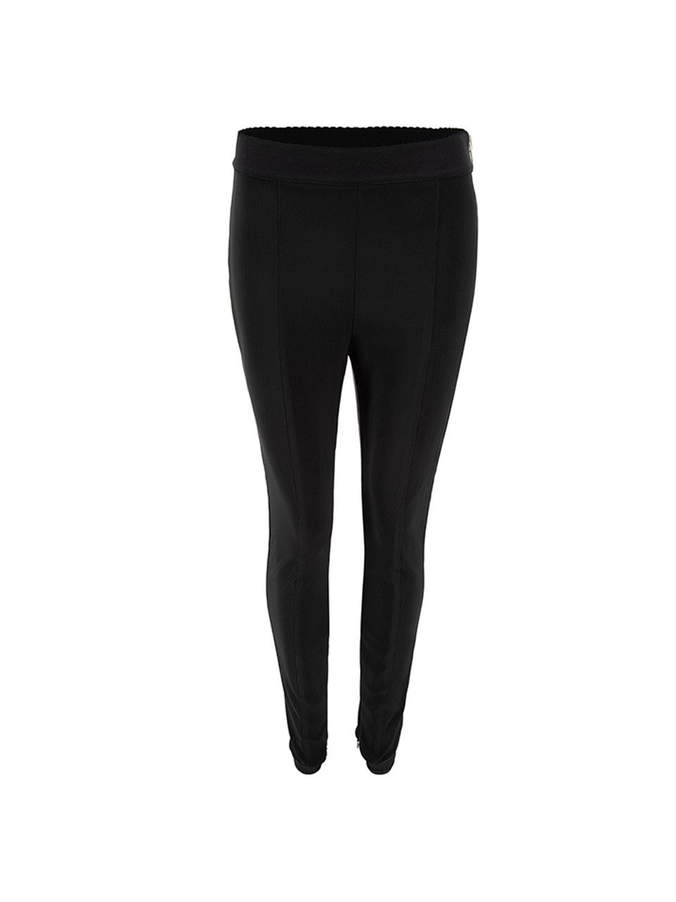 Pre-Loved Alexander Wang Women's Black Oversized Zip Accent Skinny Trousers For Sale