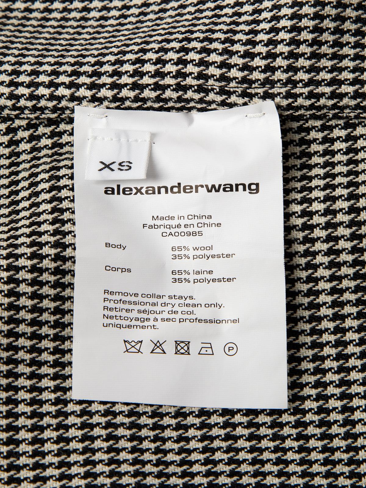Gray Pre-Loved Alexander Wang Women's Houndstooth Shirt Jacket For Sale