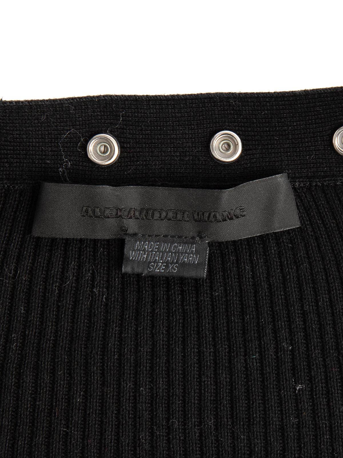 Black Pre-Loved Alexander Wang Women's Knit Top with Button Detail
