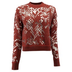 Pre-Loved Alexander Wang Women's Red Knit Mesh Sweater