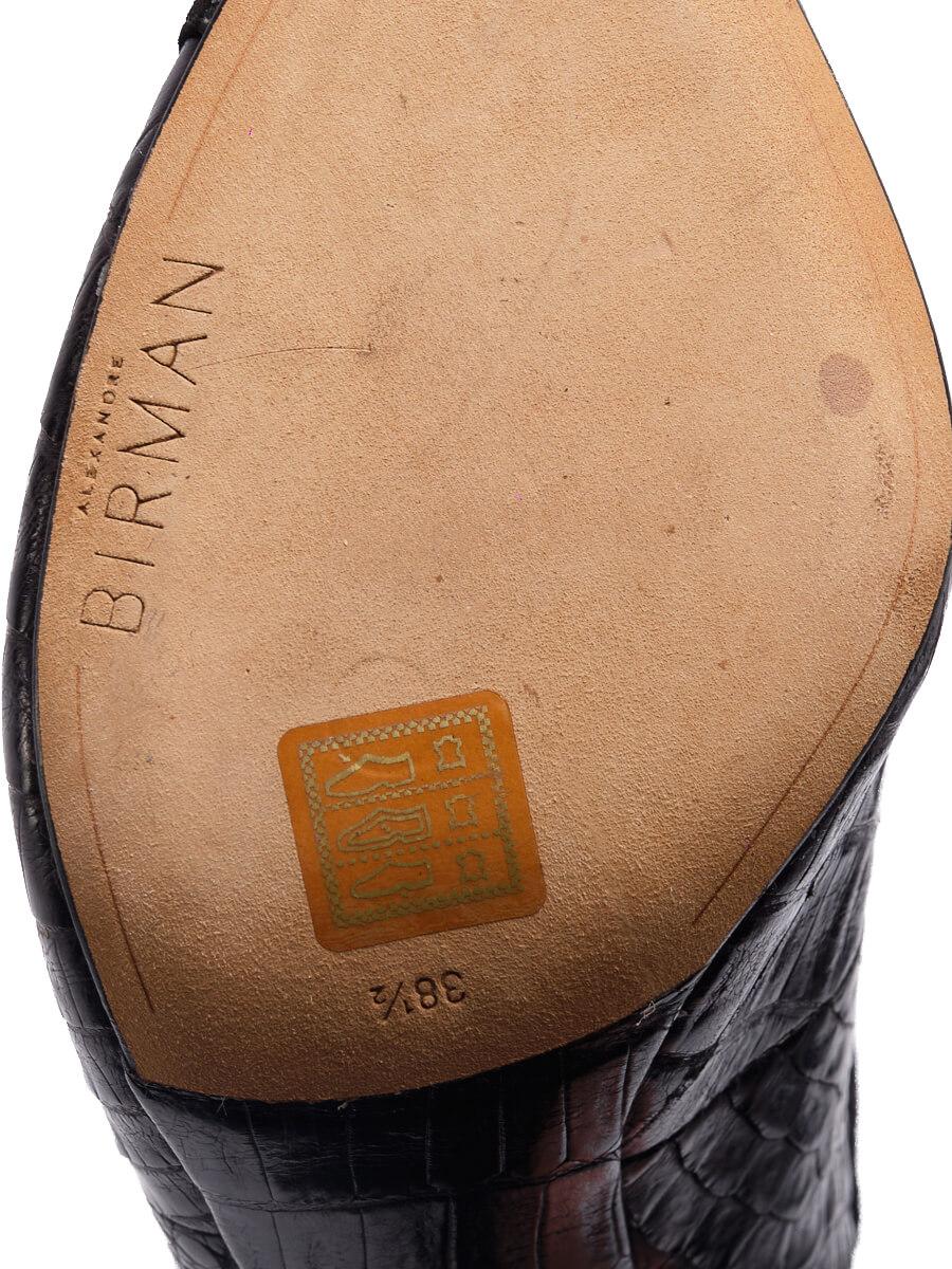 Pre-Loved Alexandre Birman Women's Black Leather Caryne Lace-Up Gladiator Sandal 2