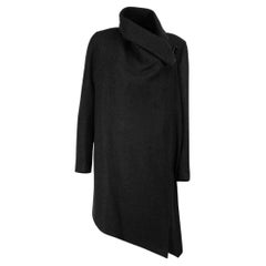 Pre-Loved All Saints Women's Charcoal Wool Asymmetric Coat