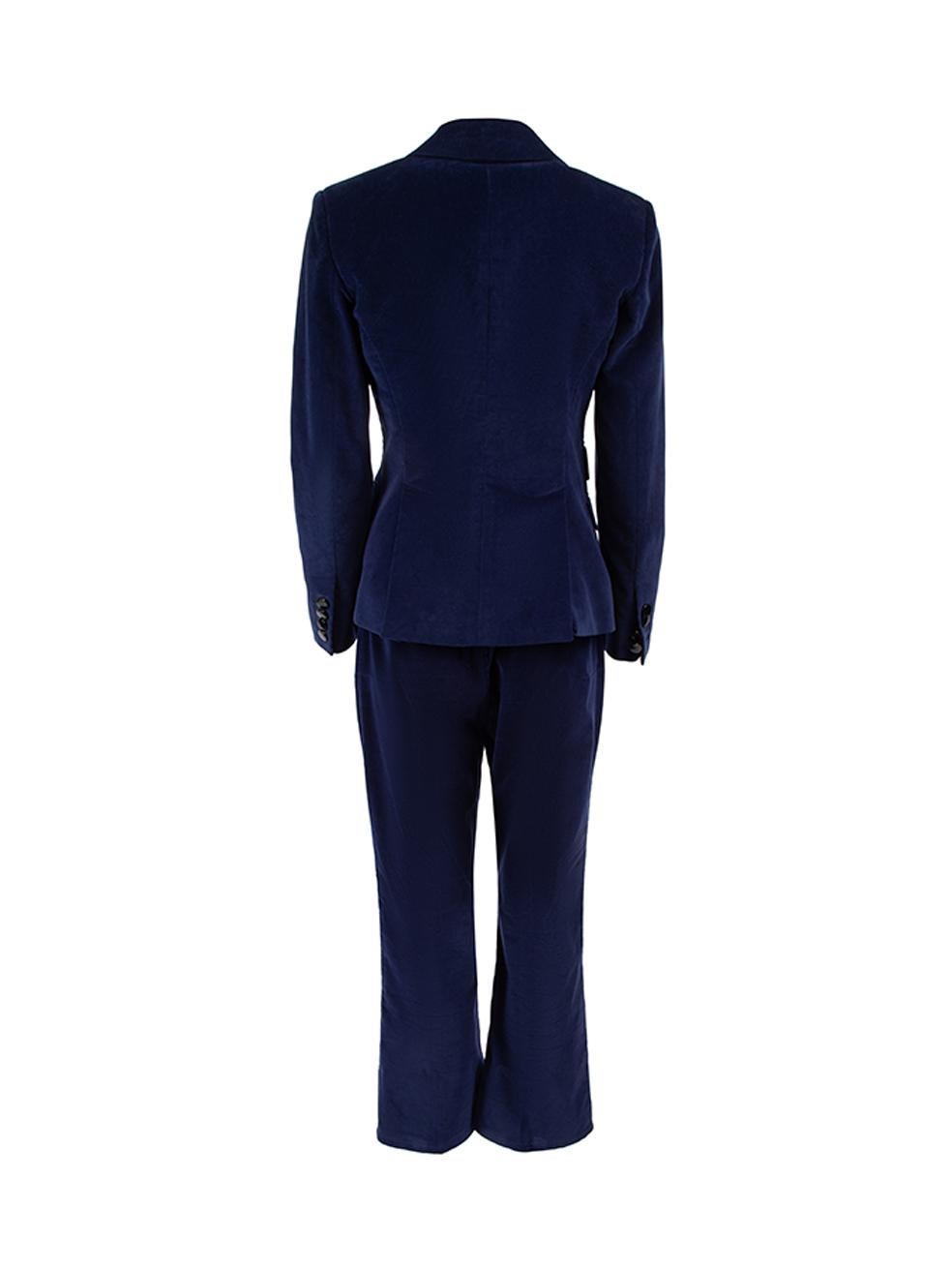Pre-Loved Altuzarra Women's Navy Corduroy Cotton Suit In Excellent Condition In London, GB