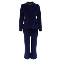 Pre-Loved Altuzarra Women's Navy Corduroy Cotton Suit