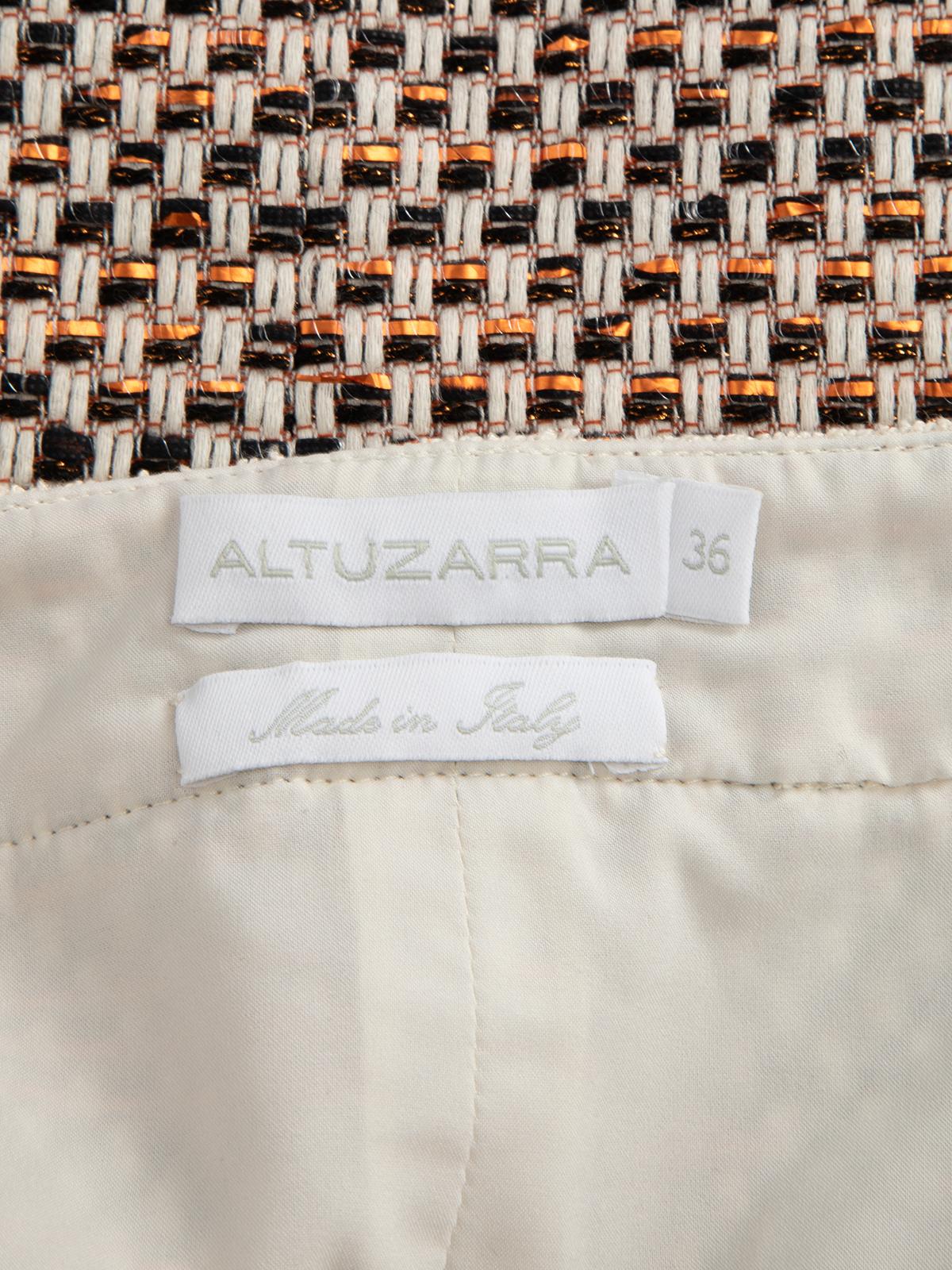 Pre-Loved Altuzarra Women's Tweed Cotton Pencil Skirt with Front Pockets 2