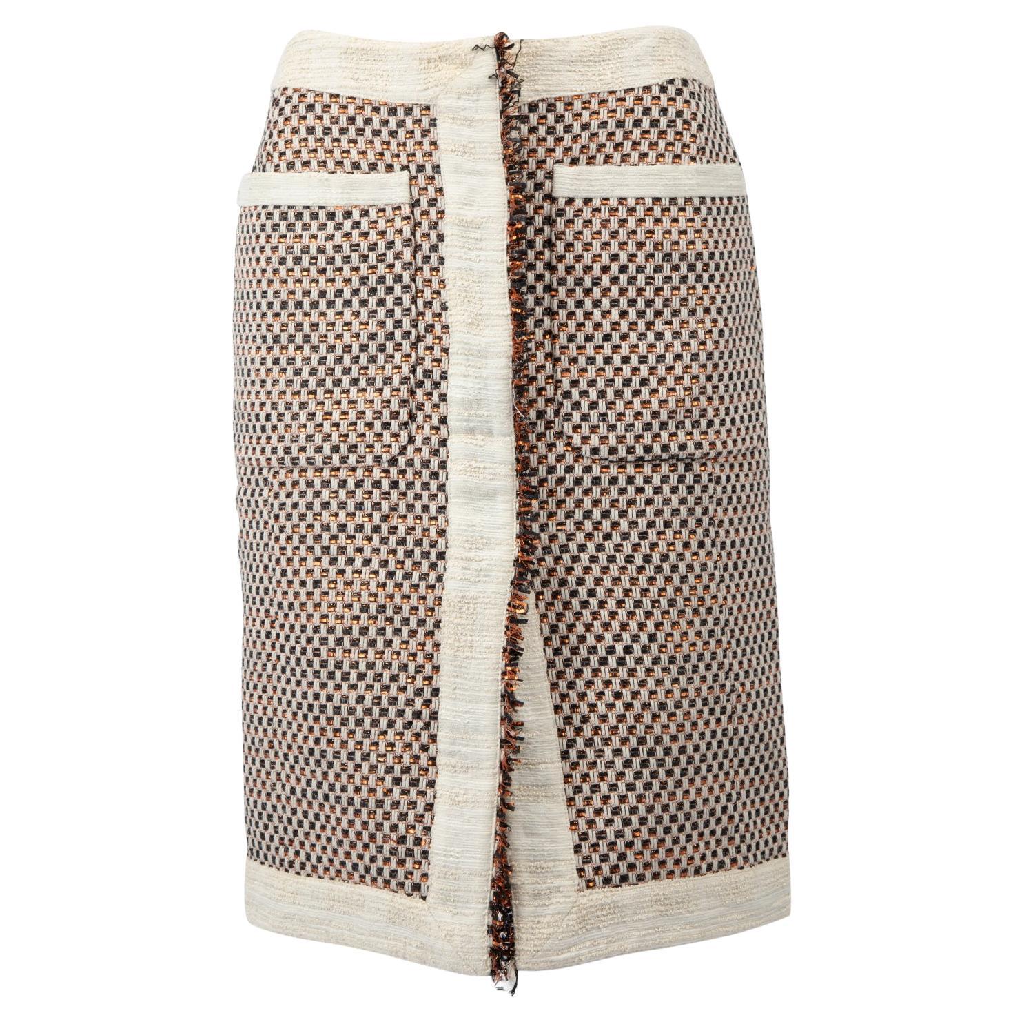 Pre-Loved Altuzarra Women's Tweed Cotton Pencil Skirt with Front Pockets