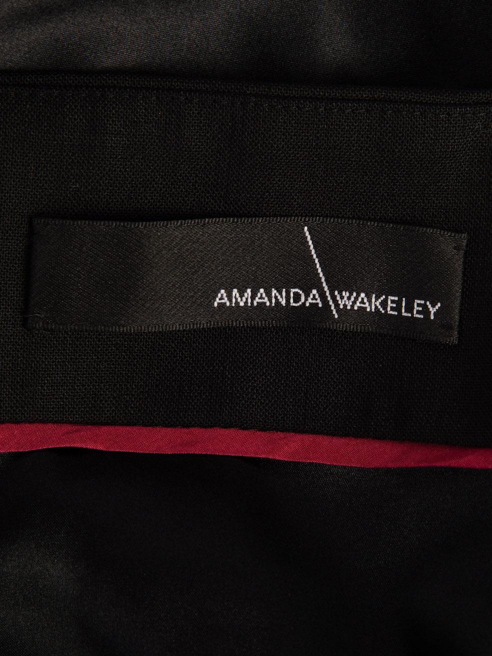 Pre-Loved Amanda Wakeley Women's Black Wool Fitted Pencil Skirt 2