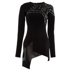 Pre-Loved Anthony Vacarello Women's Black Star Embellished Asymmetric Dress