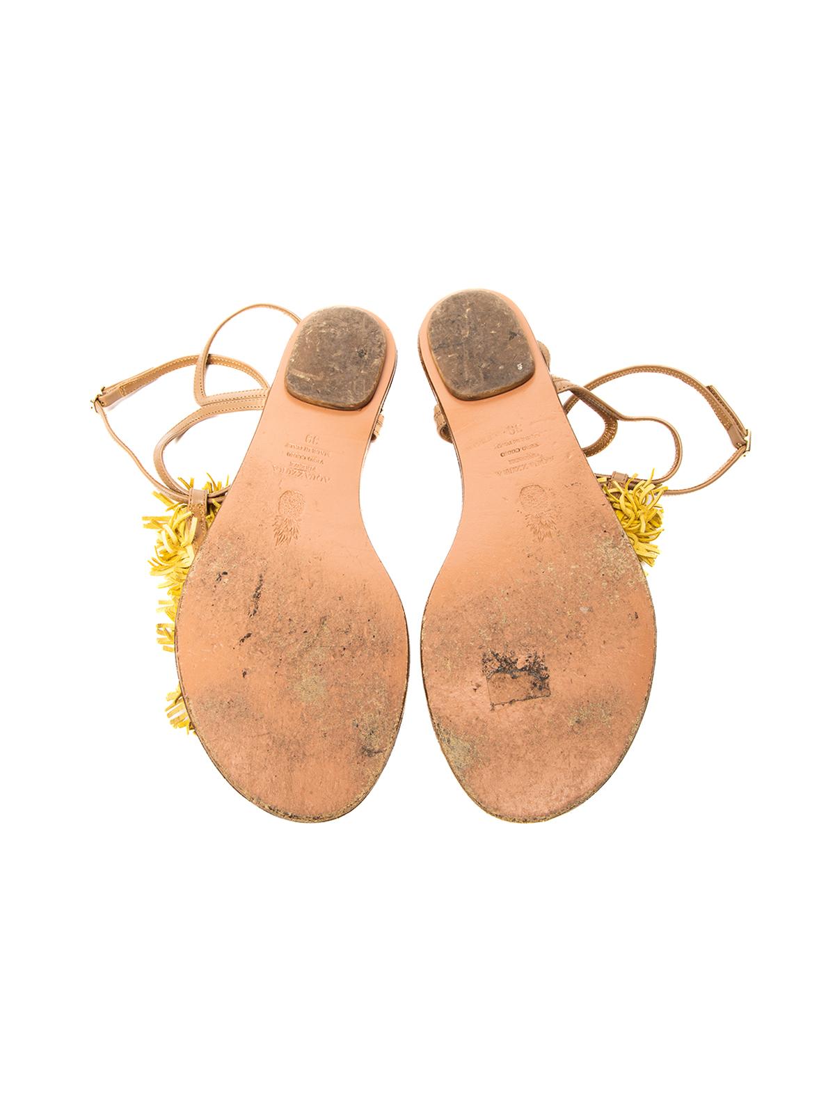 Pre-Loved Aquazzura Women's Strappy Tassel Sandals 1