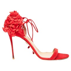 Pre-Loved Aquazzura Women's Suede Lily oft the Valley Heeled Sandals