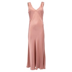 Pre-Loved Asceno Women's Pink Silk Sleeveless Midi Slip Dress