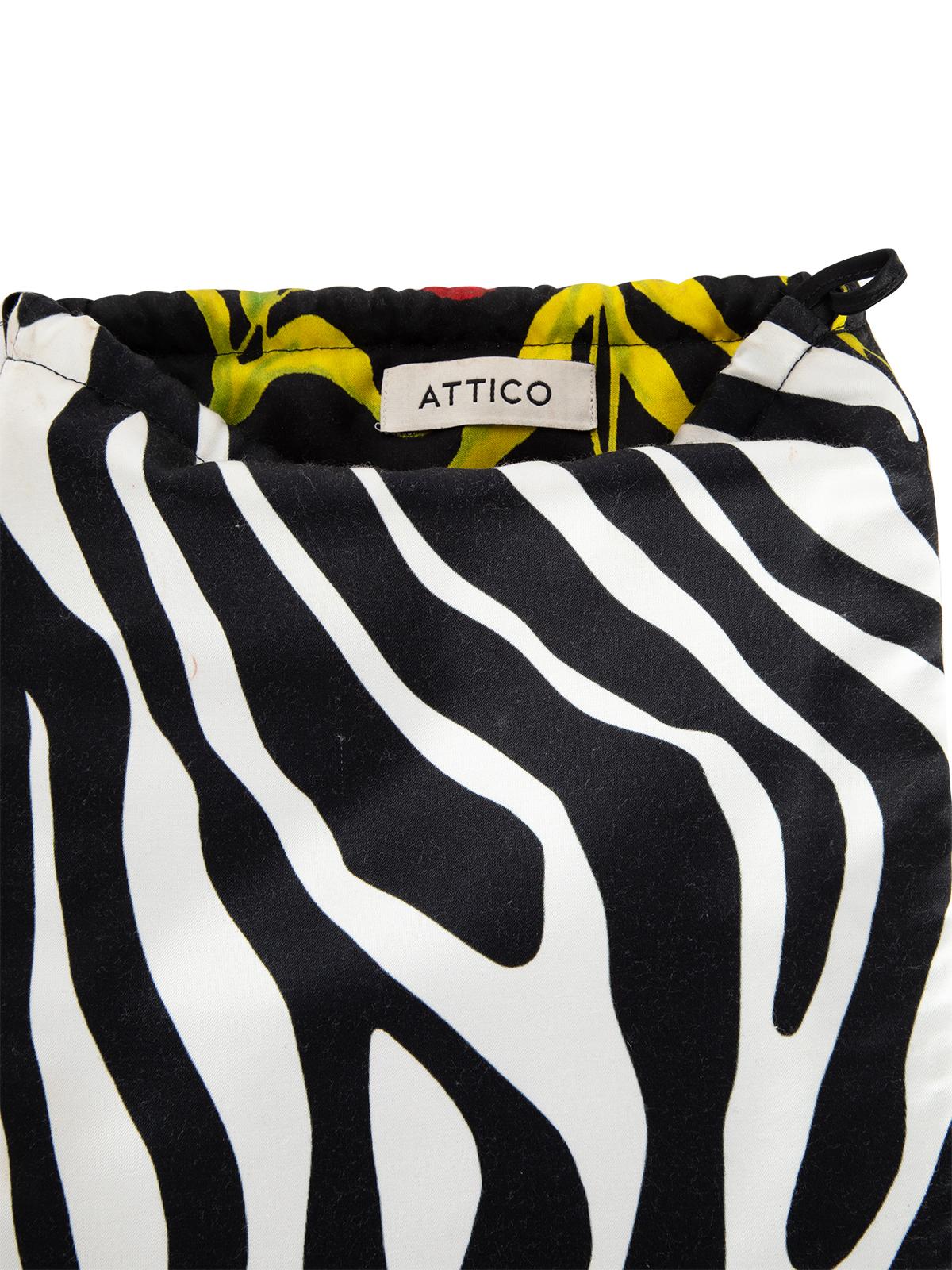 Pre-Loved Attico Women's Rose and Zebra Patterned Pouch Bag In Good Condition In London, GB
