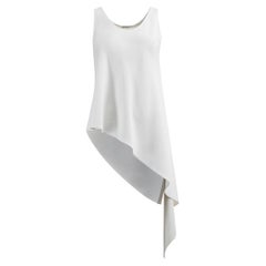 Pre-Loved Balenciaga Women's 2014 White Asymmetric Droopy Tail Tank Top