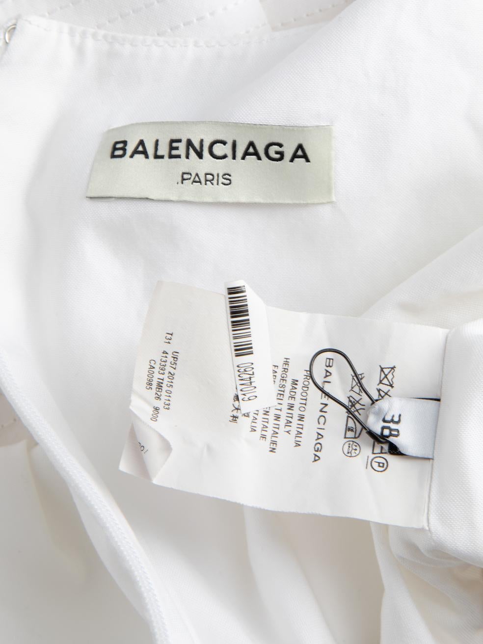 Pre-Loved Balenciaga Women's 2015 White V-Neck Peplum Top 1