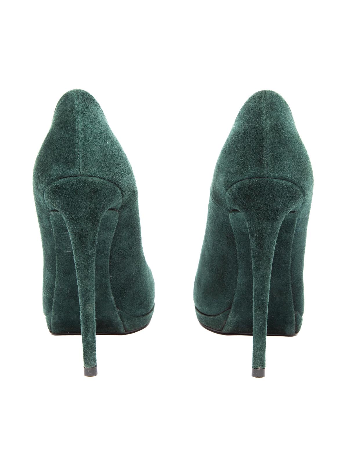 emerald green suede shoes