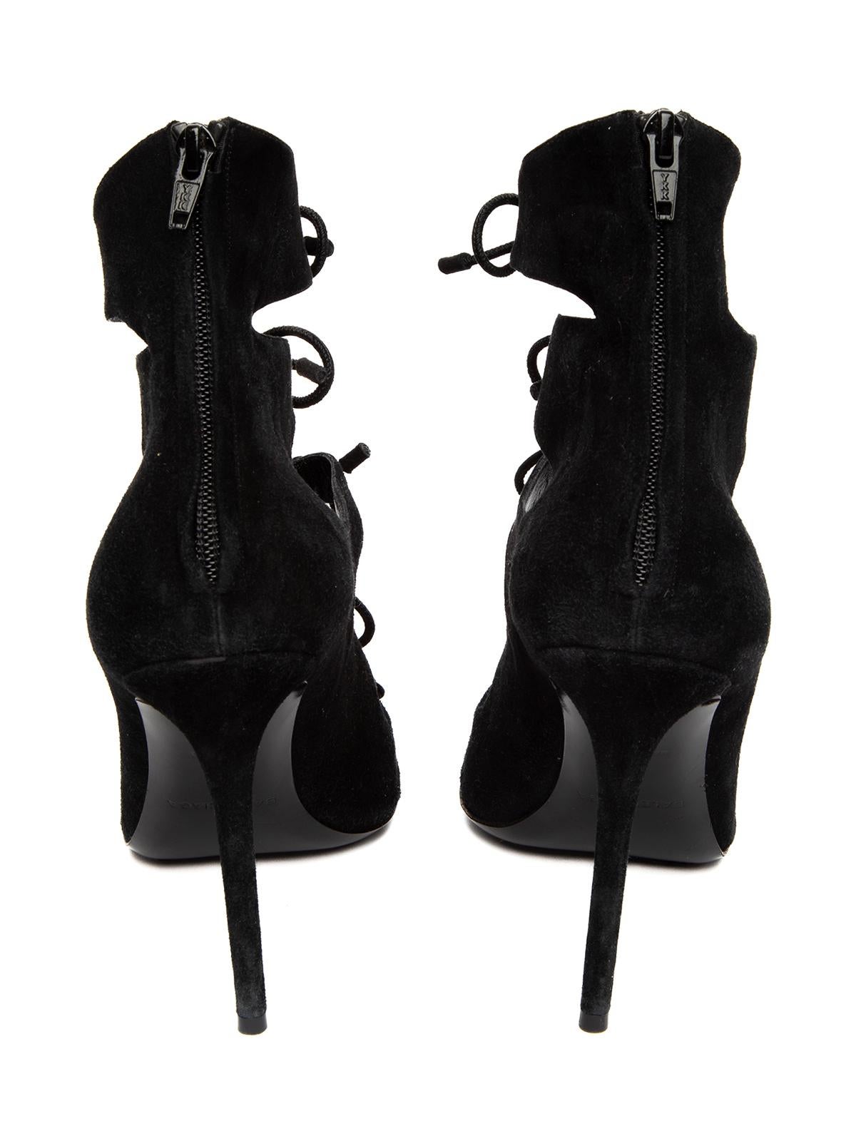 Noir Balenciaga - Chaussures à talons à lacets noires pour femme, état neuf en vente