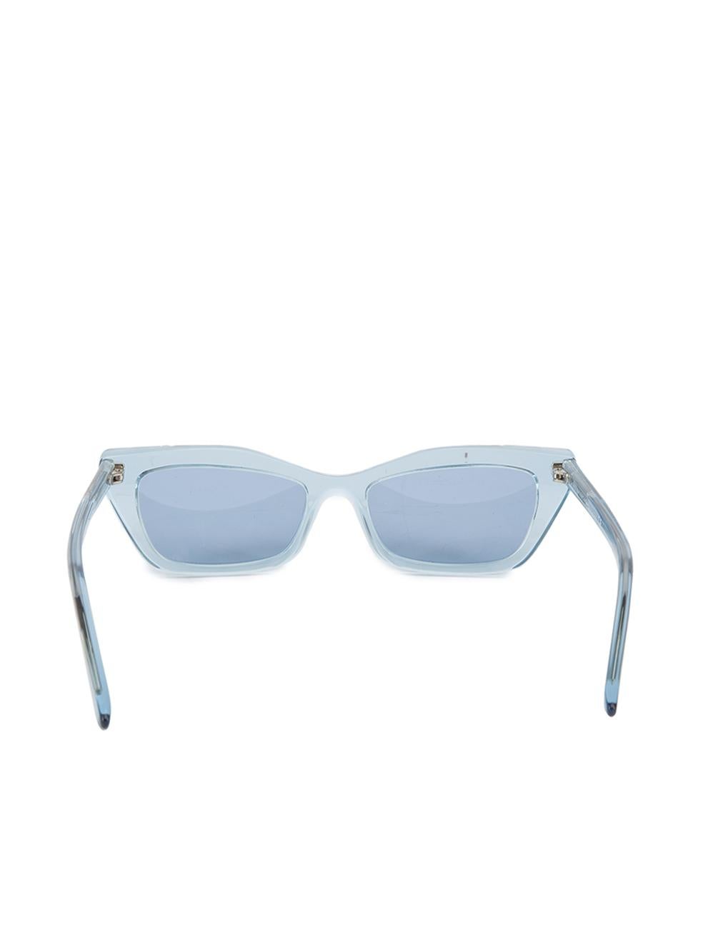 Pre-Loved Balenciaga Women's Blue Rectangular Framed Sunglasses In Excellent Condition In London, GB
