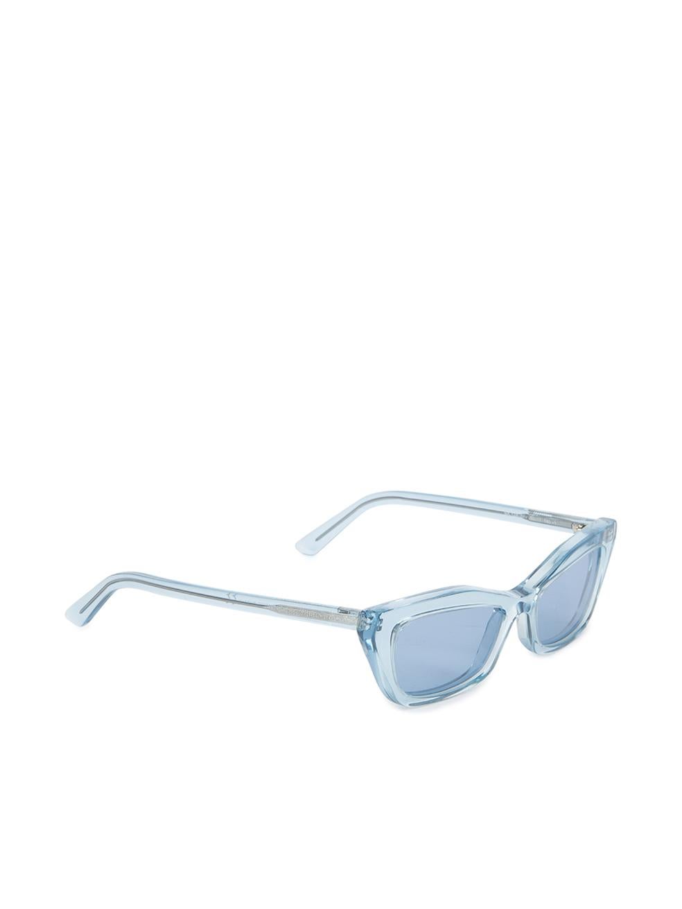 Pre-Loved Balenciaga Women's Blue Rectangular Framed Sunglasses 2