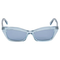 Pre-Loved Balenciaga Women's Blue Rectangular Framed Sunglasses