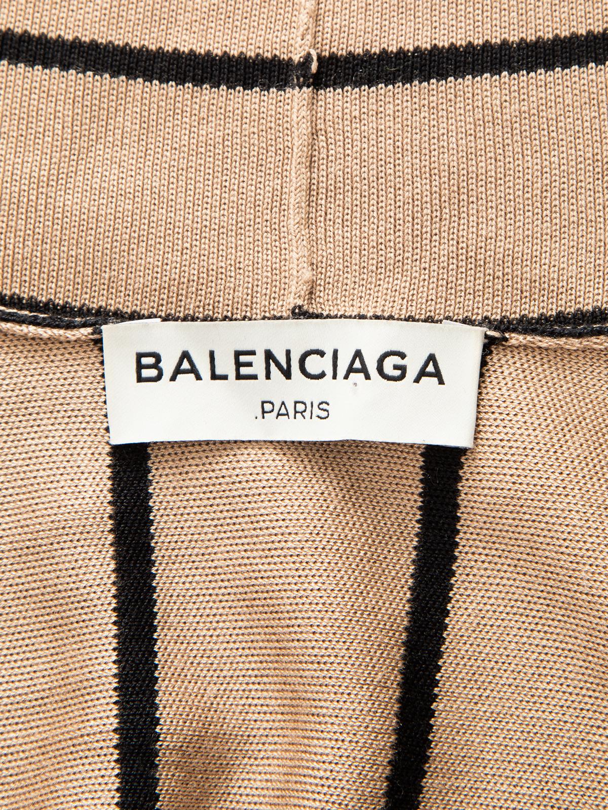 Pre-Loved Balenciaga Women's Brown Striped V Neck Top 2