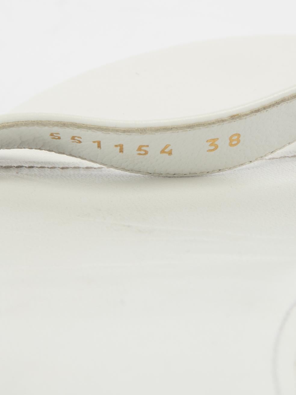 Pre-Loved Balenciaga Women's White Logo Strap Flat Sandals In Excellent Condition In London, GB