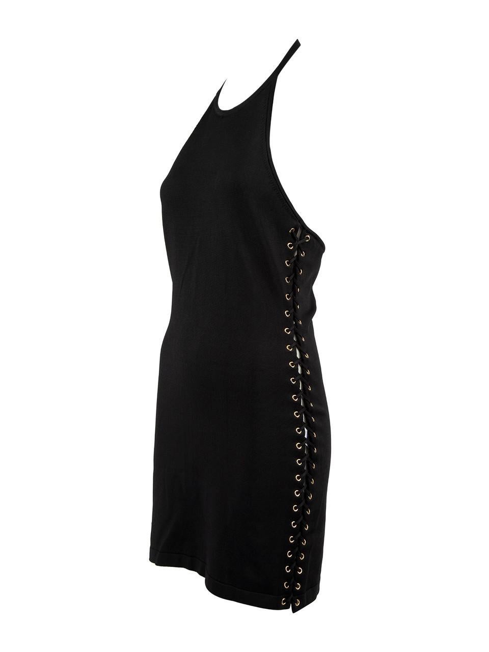 Pre-Loved Balmain Women's Black Halter Neck Mini Dress 1