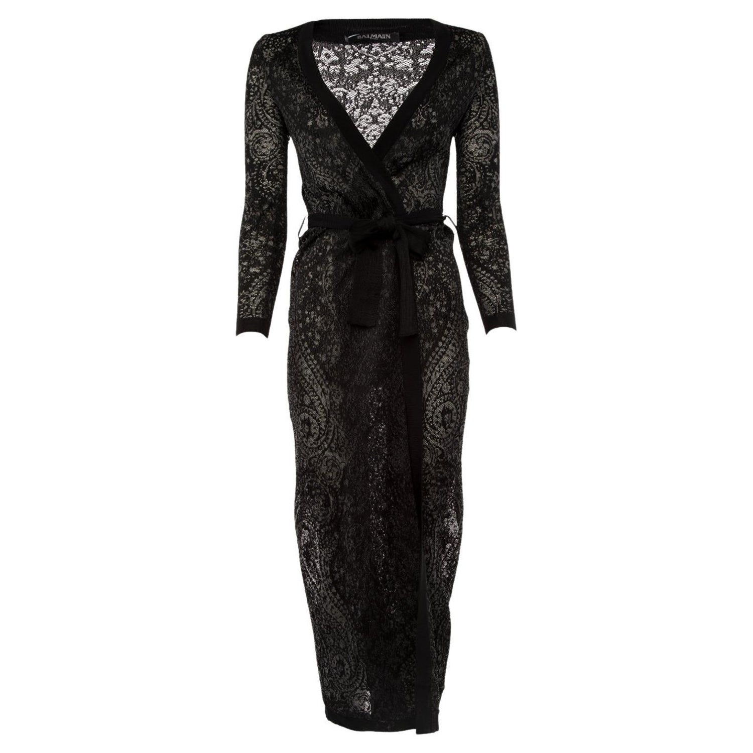 Pre-Loved Balmain Women's Mesh Print Cardigan For Sale at 1stDibs