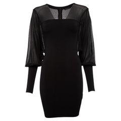 Pre-Loved Balmain Women's Sheer Bell Sleeve Mini Bodycon Dress