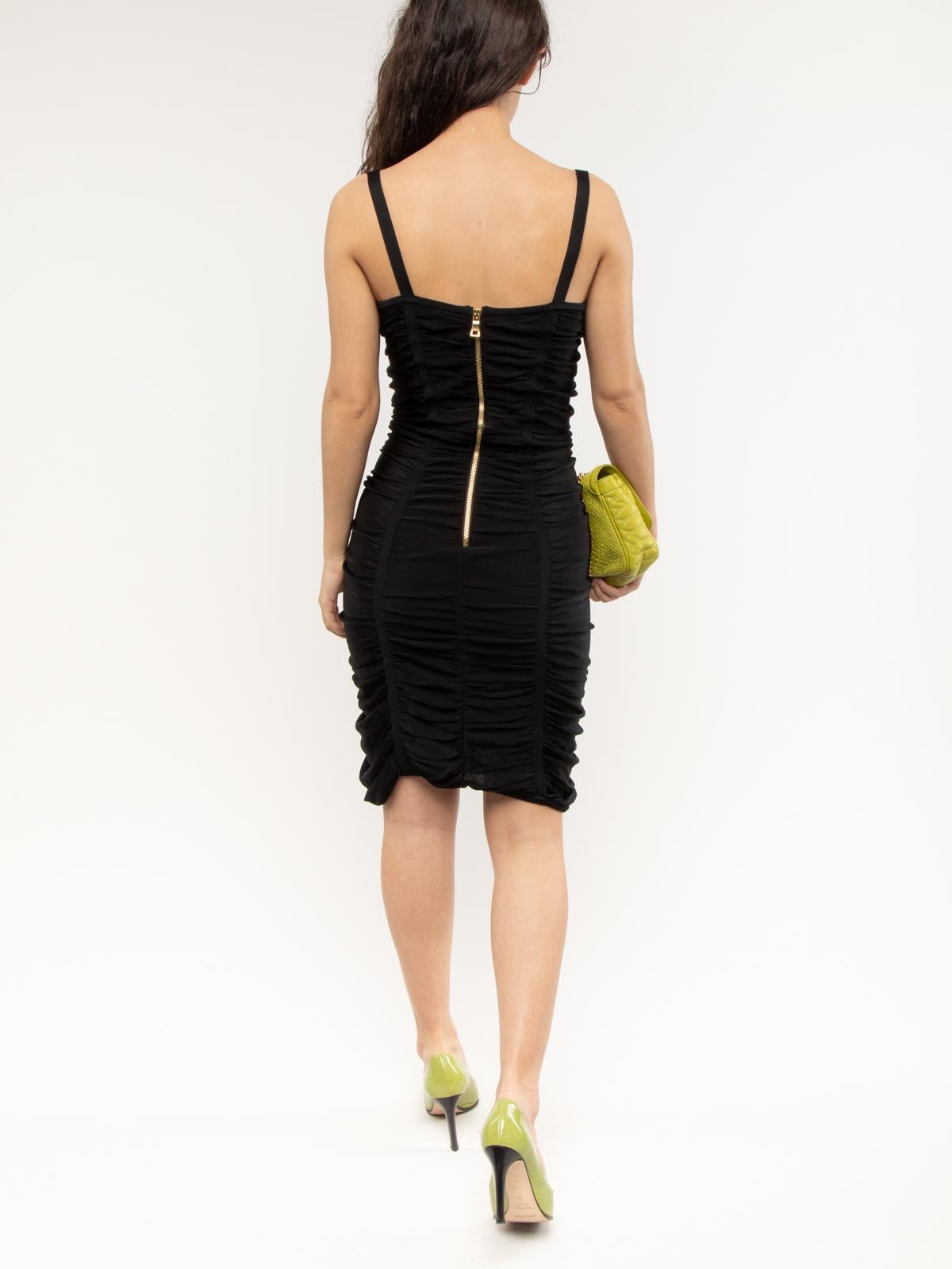 Pre-Loved Balmain Women's Stretch Ruched Mini Strappy Dress In Good Condition In London, GB