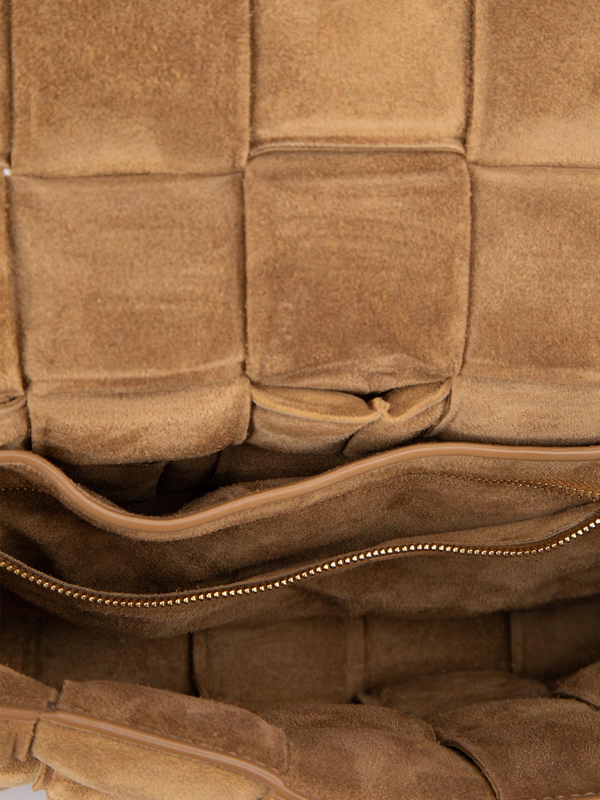 Pre-Loved Bottega Veneta Women's Brown Suede Padded Cassette Crossbody Bag 4