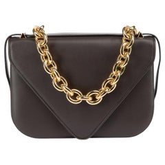 Pre-Loved Bottega Veneta Women's Dark Brown Mount Envelope Leather Shoulder Bag