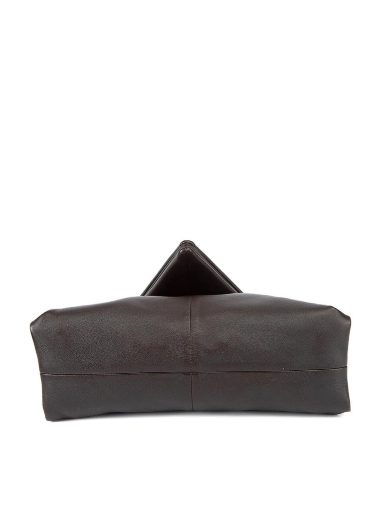 Pre-Loved Bottega Veneta Women's Dark Brown The Trine Leather Clutch Bag For Sale 1