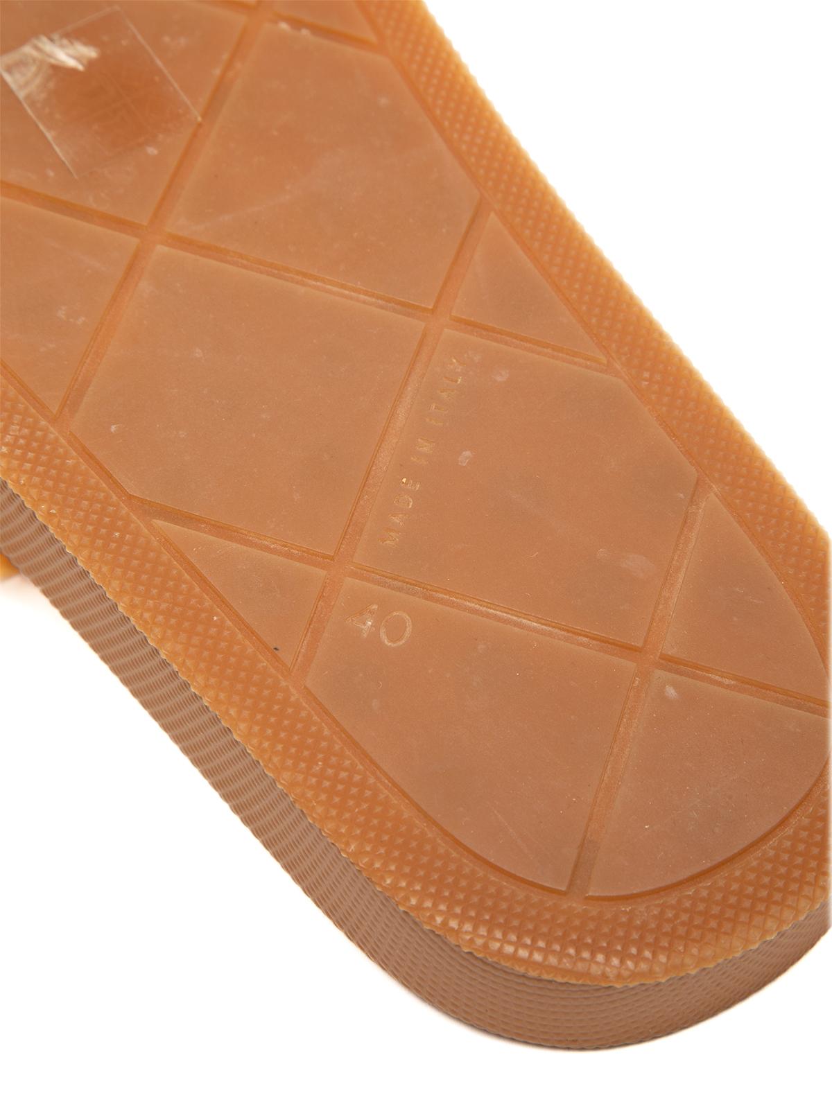 Orange Pre-Loved Bottega Veneta Women's Embossed Rubber Slides