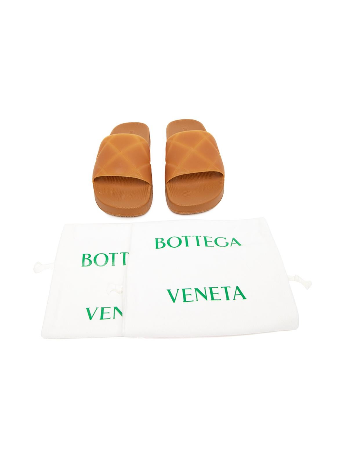 Pre-Loved Bottega Veneta Women's Embossed Rubber Slides In Good Condition In London, GB