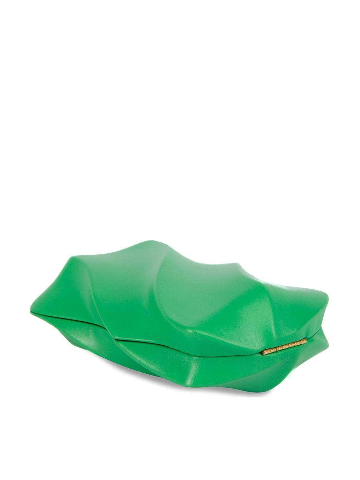 Pre-Loved Bottega Veneta Women's Green Whirl Spiral Clutch Bag 1
