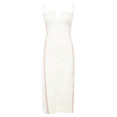 Pre-Loved Brock Collection Women's Cream Linen Zip Front Midi Dress