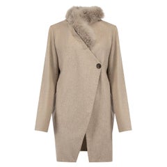 Pre-Loved Brunello Cucinelli Women's Beige Cashmere Asymmetric Coat