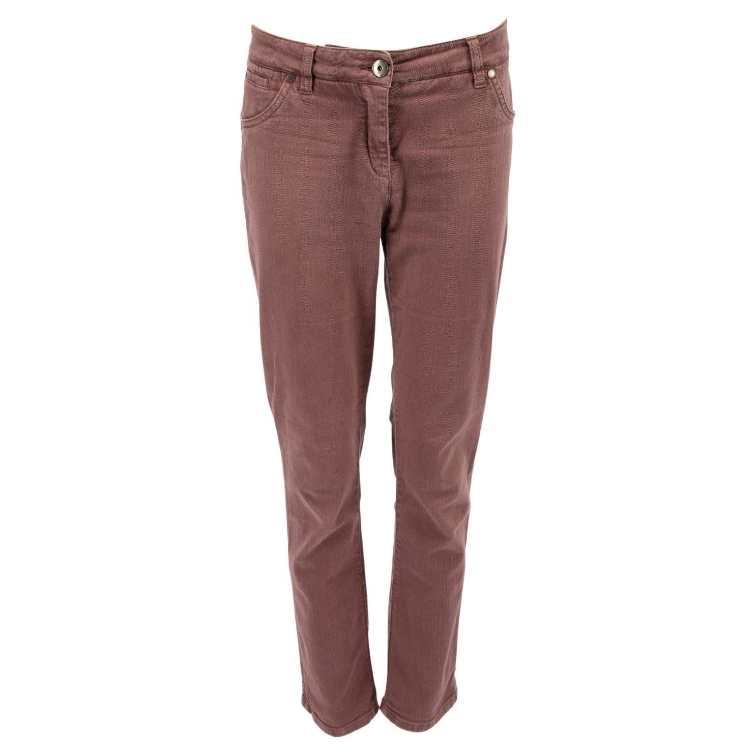 Pre-Loved Brunello Cucinelli Women
s Dark Pink Skinny Jeans