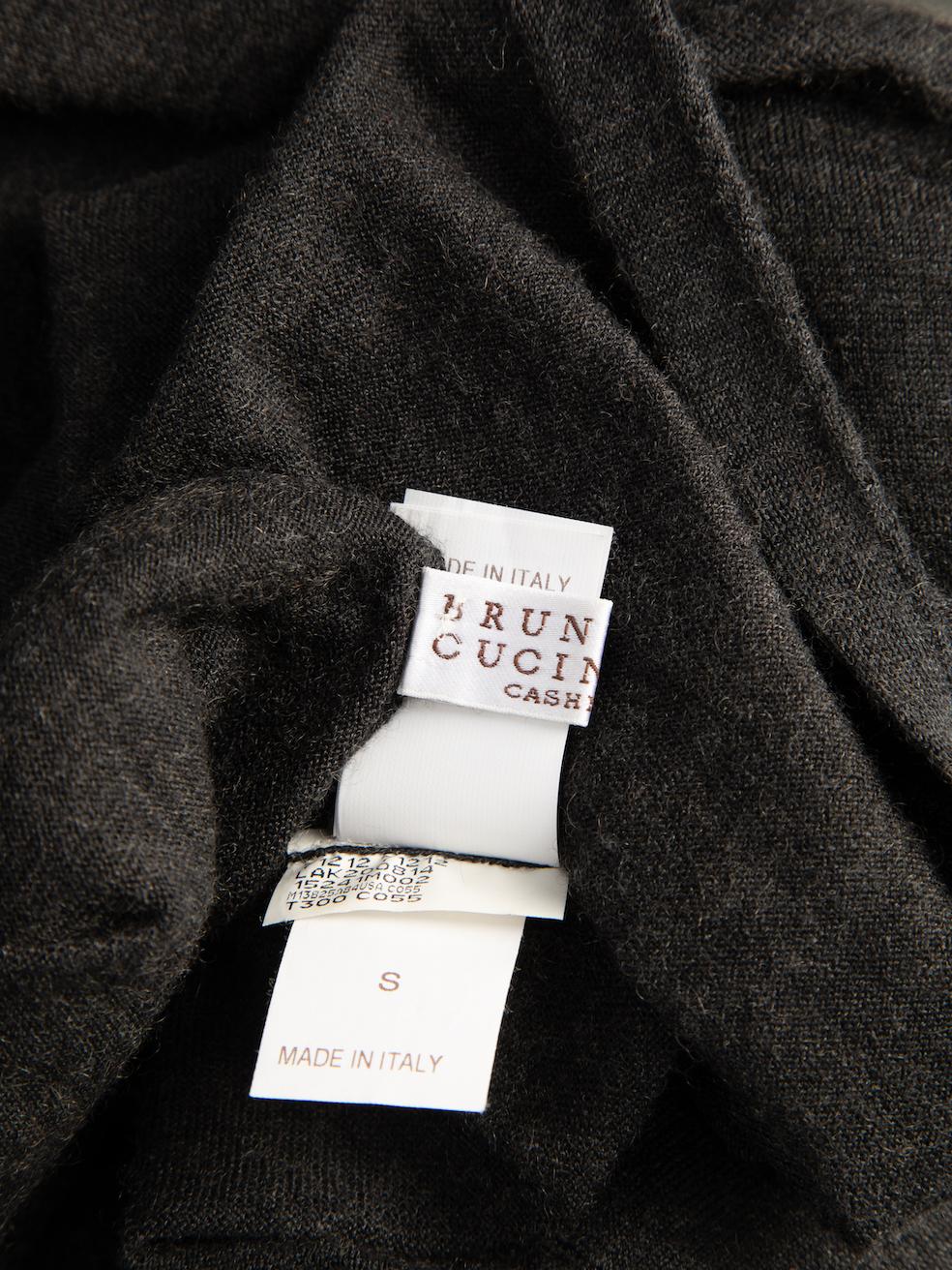Pre-Loved Brunello Cucinelli Women's Grey Turtleneck Long Sleeve Slit Dress 1