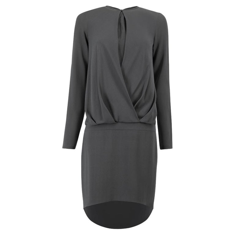 PreLoved Brunello Cucinelli Women's Grey Wrap Front Long Sleeve Dress