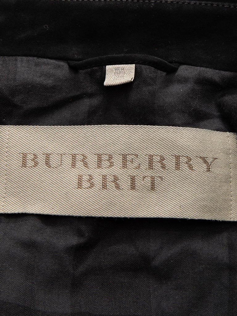 Pre-Loved Burberry Brit Women's Suede Biker Jacket For Sale at 1stDibs
