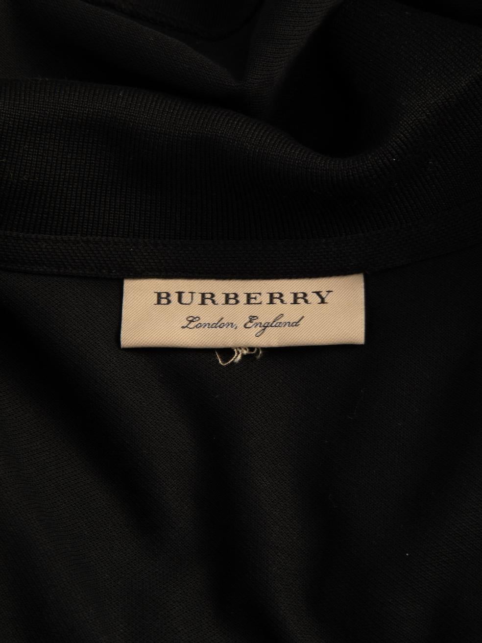 Pre-Loved Burberry Women's Black Cotton Long Sleeve Monogram Polo Shirt 1