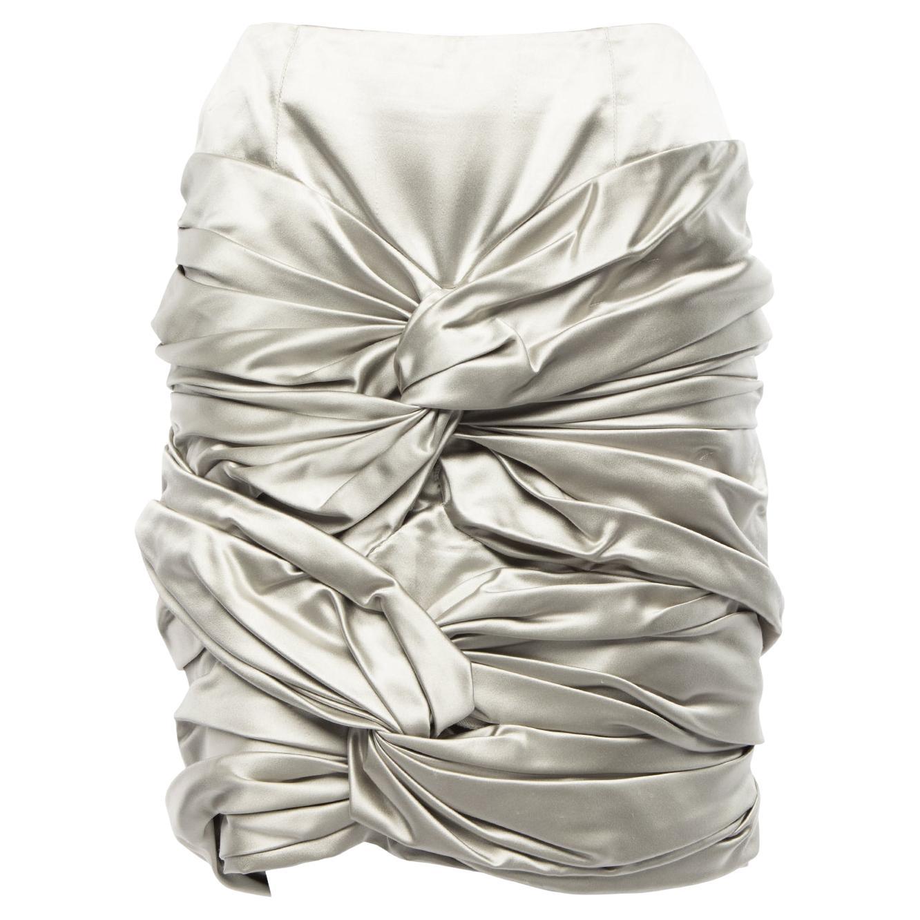 Burberrys metallic wool belend skirt with chiffon hem For Sale at 1stDibs