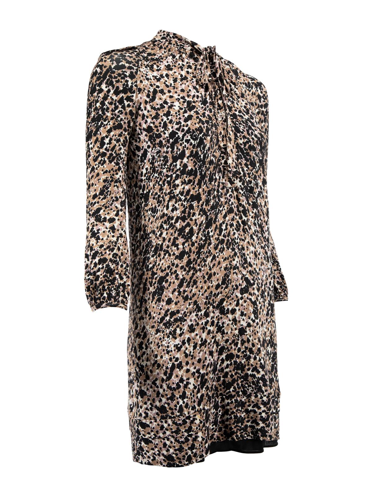 CONDITION is Very good. Minimal wear to dress is evident. Minimal wear to outer viscose fabric on this used Burberry designer resale item. Details Multicolour- Black, brown and grey Viscose Above knee length dress Leopard print Long sleeves Stand