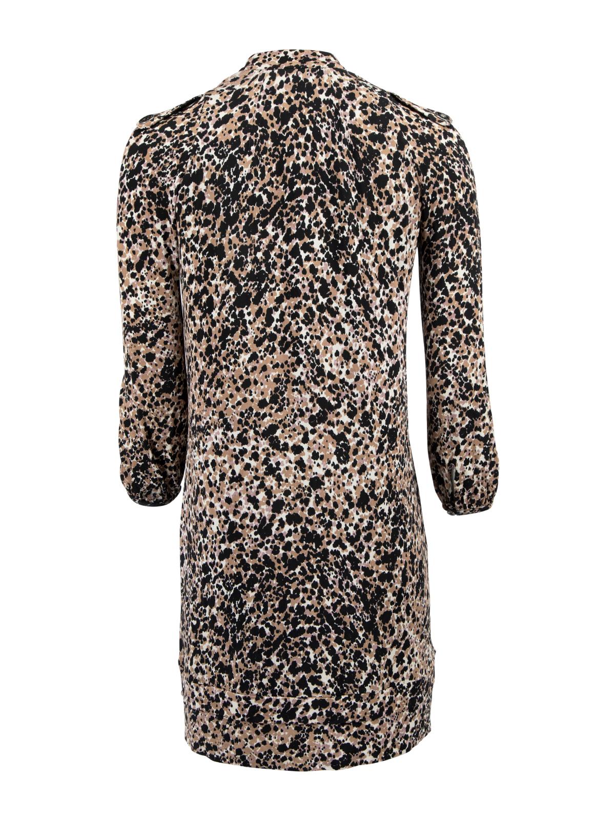 Pre-Loved Burberry Women's Leopard Print Patterned Dress In Excellent Condition For Sale In London, GB