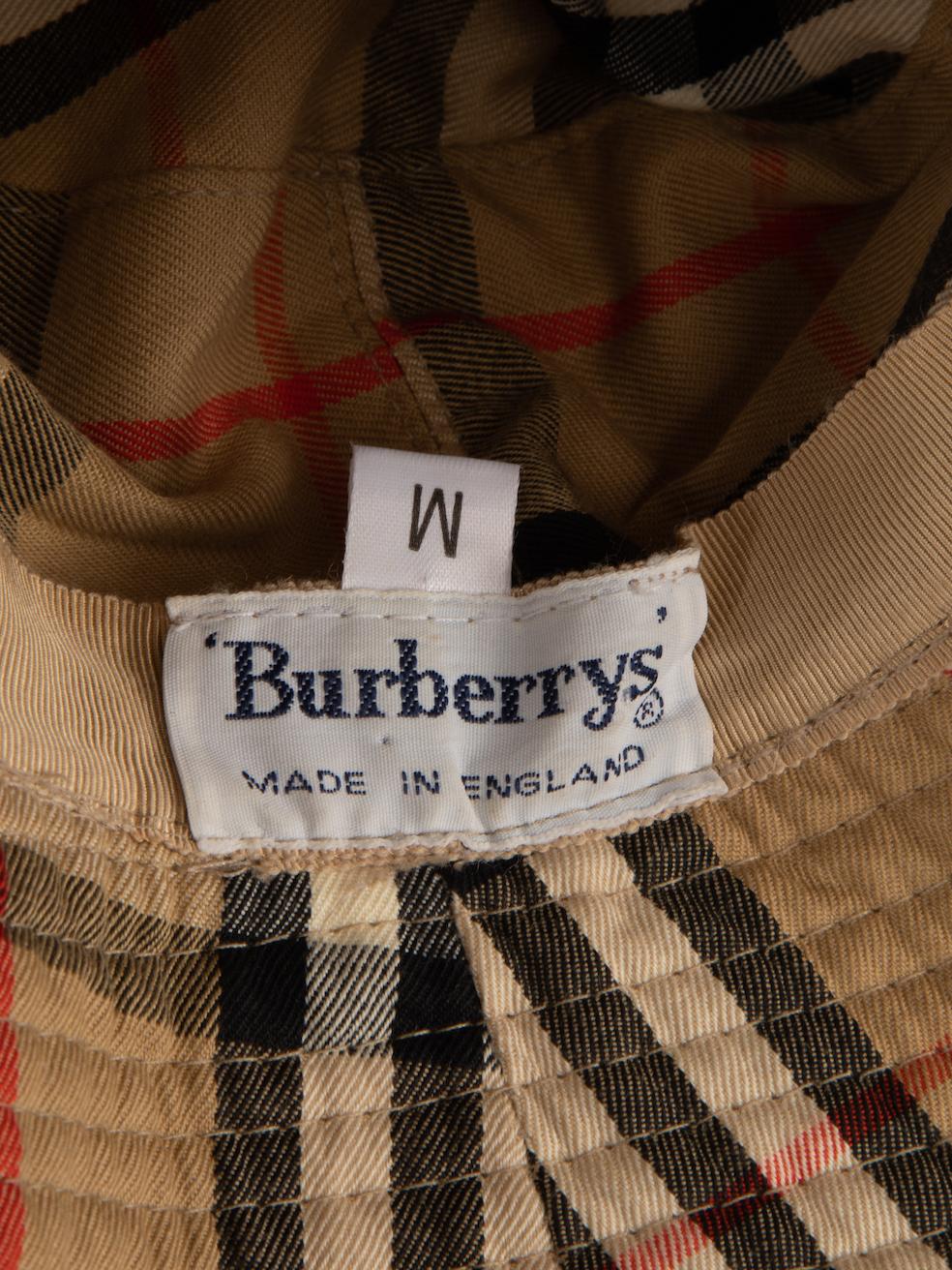 Pre-Loved Burberry Women's Vintage Beige Nova Check Quilted Brim Bucket Hat 1