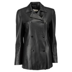 Blazer croisé en cuir noir pour femme Calvin Klein, prélavé