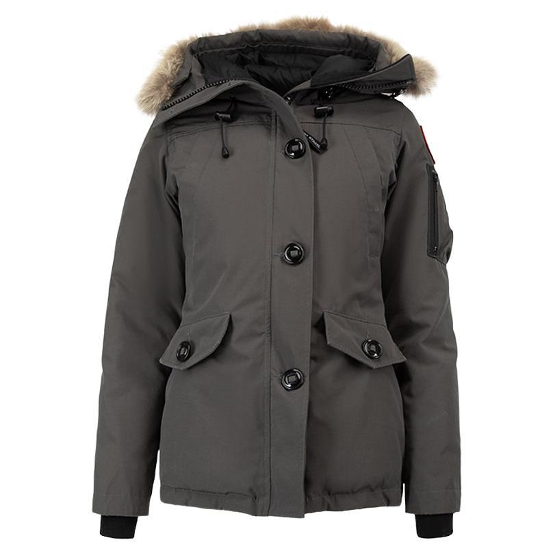 Pre-Loved Canada Goose Women's Grey Montebello Parka with Hood Trim For  Sale at 1stDibs