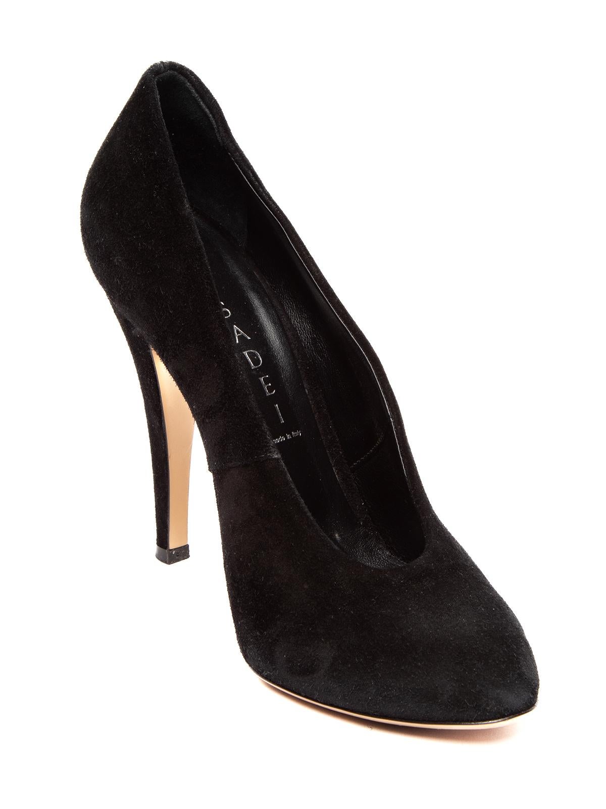 Pre-Loved Casadei Women's Black Suede Pumps In Good Condition In London, GB