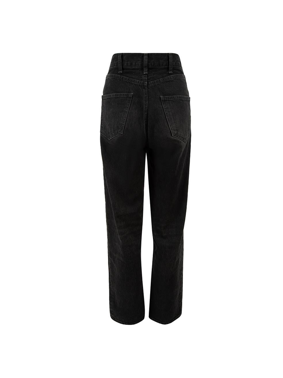 CONDITION is Very good. Minimal wear to jeans is evident. Minimal wear to the hardware which is tarnished on this used Céline designer resale item. Details Anthracite Denim Straight leg jeans High waisted Front zip closure with button Front side